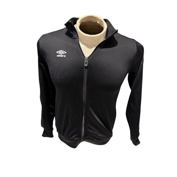 Umbro Track Jacket Black Full Zip Medium Retro Soccer Training Top - Picture 1 of 6